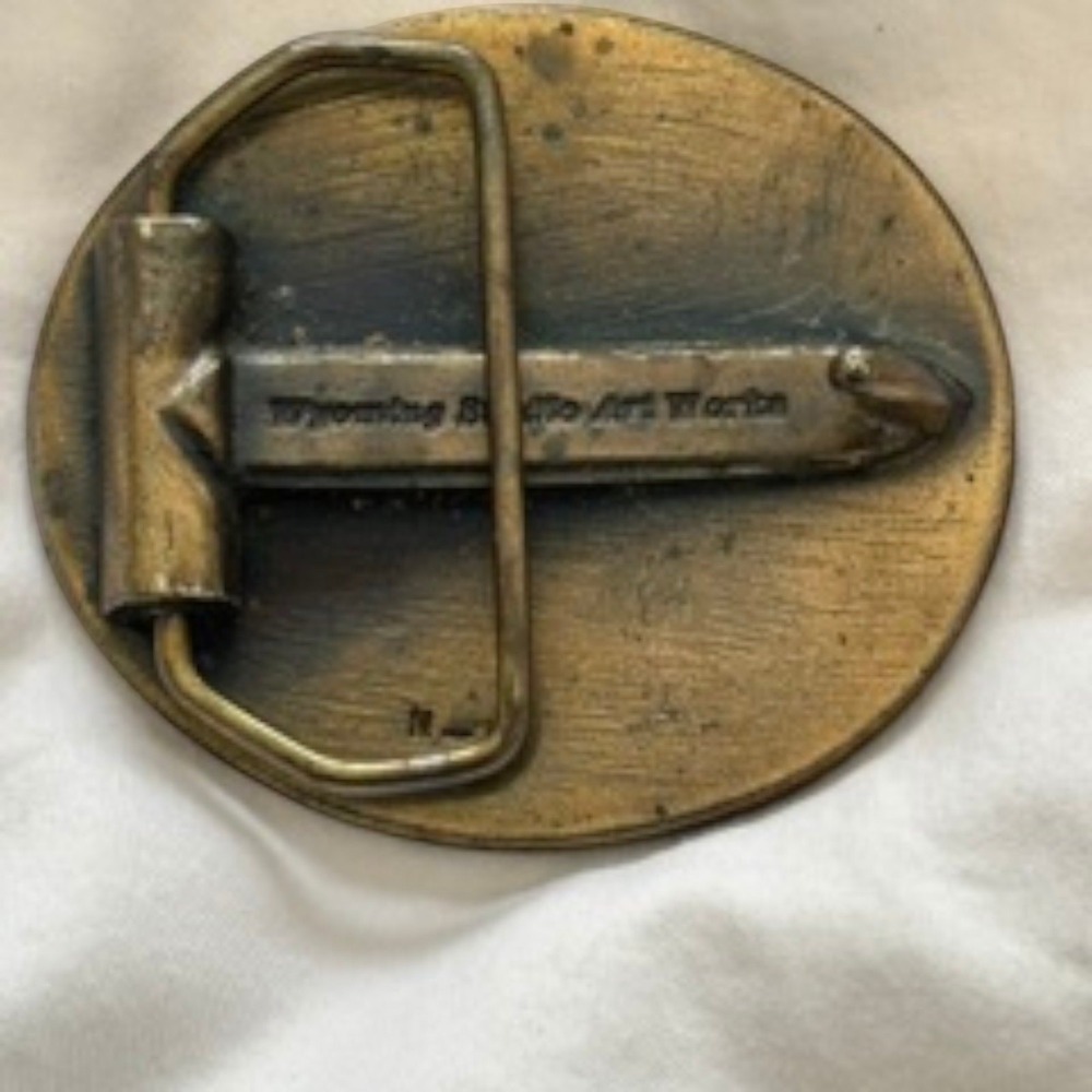 Wyoming Studio Art Works Brass Flying Geese Belt Buckle Vintage Wildlife N-1 - Picture 7 of 7